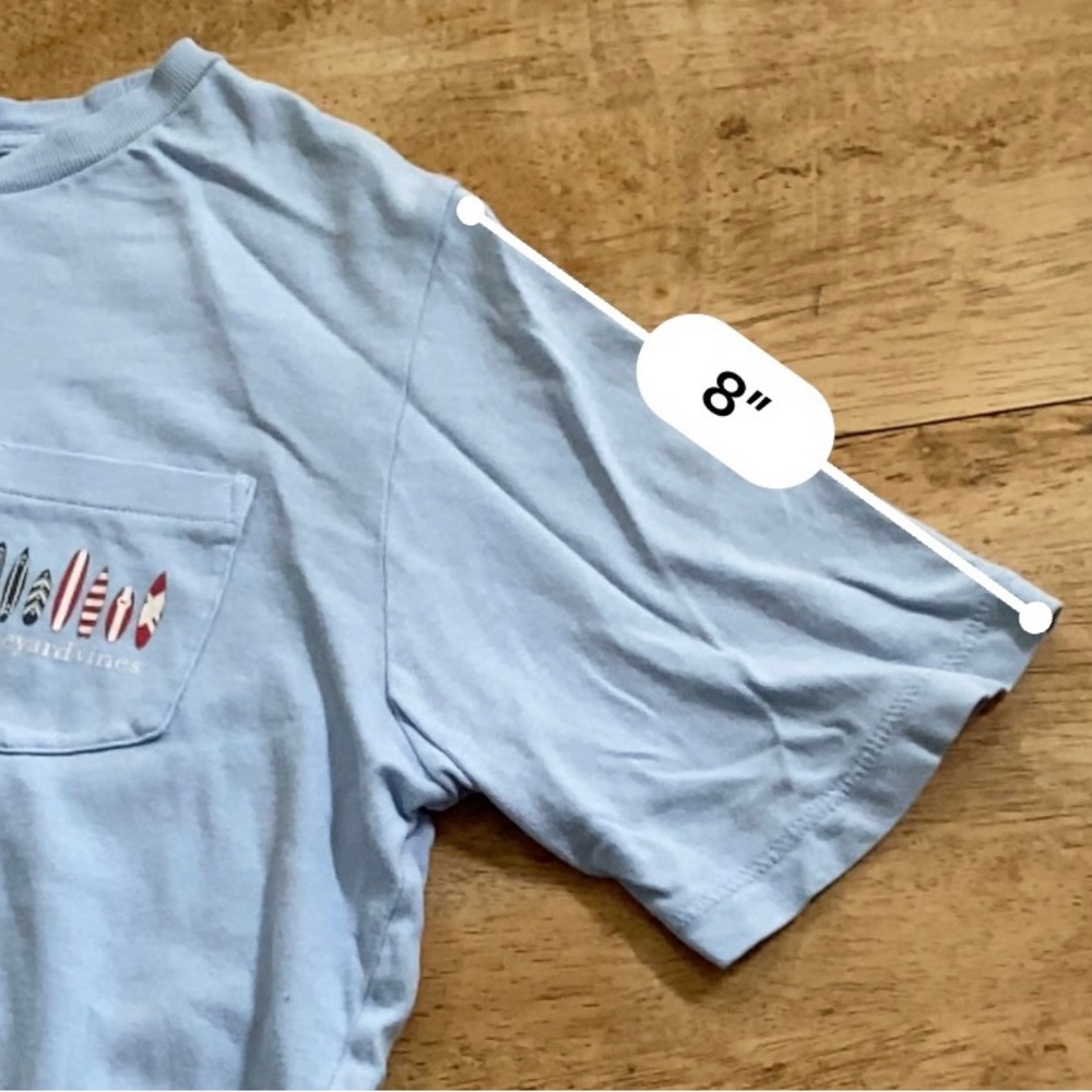 Vineyard Vines Youth Size Medium (12-14) Lt Blue Pocket Short Sleeve Graphic Tee - Picture 12 of 14